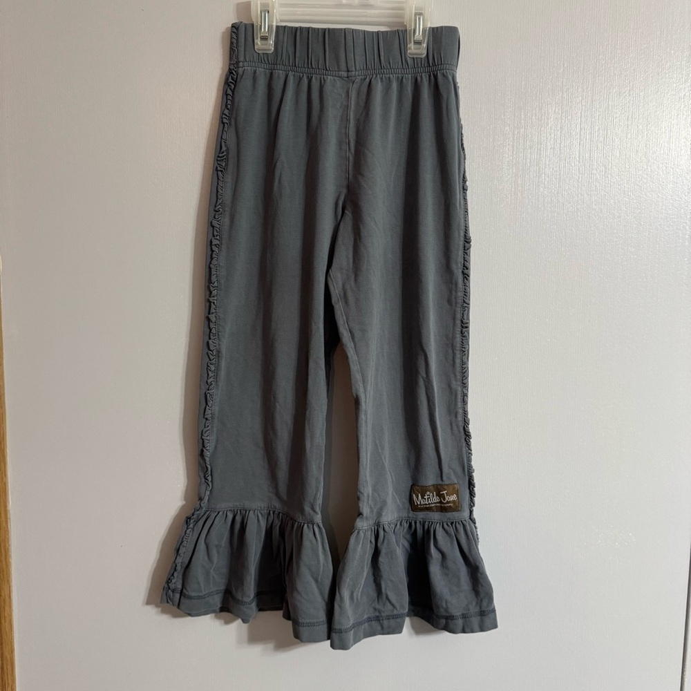 Matilda Jane Gray Ruffle Bell Bottom Pants Size 8